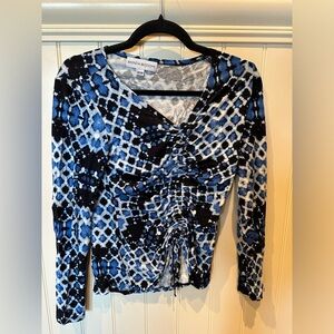 BRENDA BEDDOME Ladies Women’s Size Extra Small Blue Black & White Top